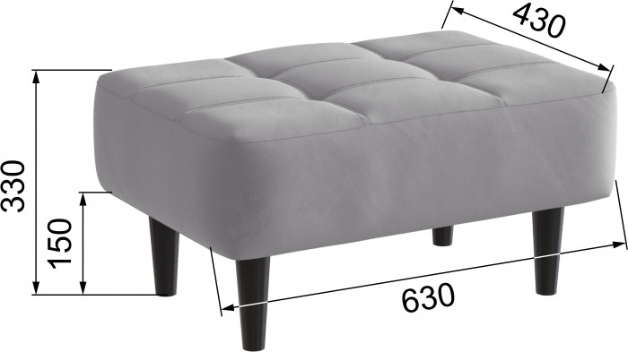 Пуф Корк светло-серый