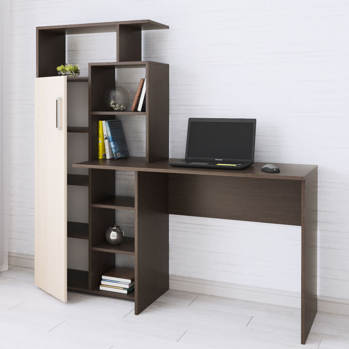 Стол компьютерный Квартет-7 (1508*1500*500) венге/дуб молочный