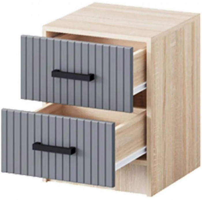 Модульная спальня Карина-6 МДФ, композиция 1 (Графит, Дуб Сонома)