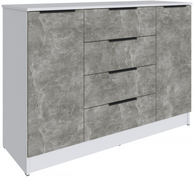 Комод для спальни Мадрид (1,31), Белый/Ателье светлое