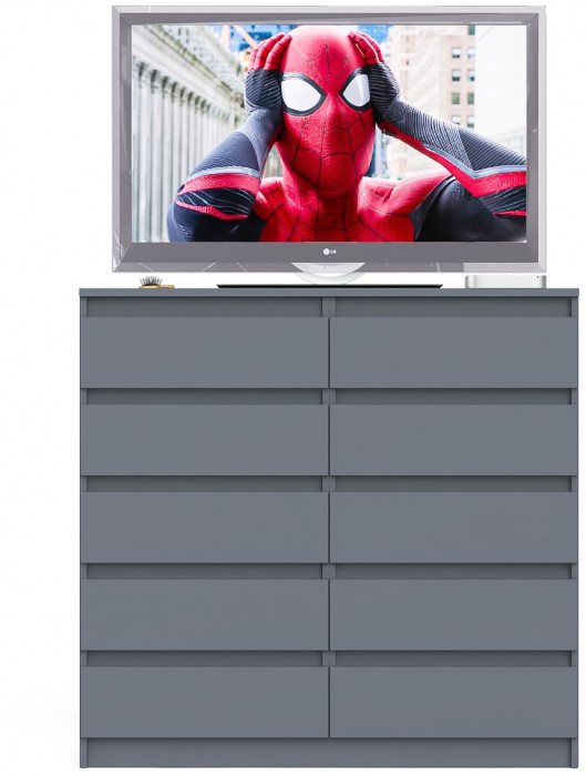 Мори Комод МК1200.10, цвет графит, ШхГхВ 120,4х41х115 см.