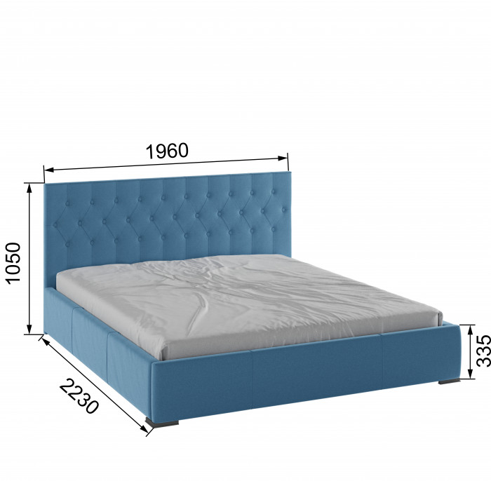 Октавия Кровать интерьерная 180 светло-голубой ромб, ПМ