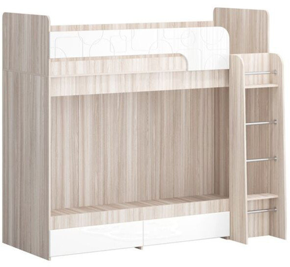 Двухъярусная кровать Бемби МДФ NEW, ясень (Фисташка, Ясень шимо светлый)