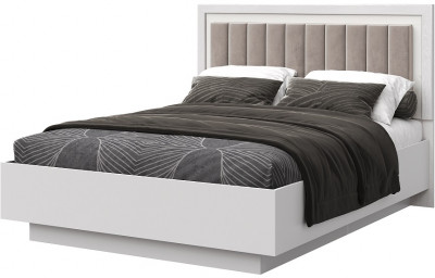 Кровать 160х200 "Харди-1" с подъемным механизмом - Белый текстурный/Ясень белый