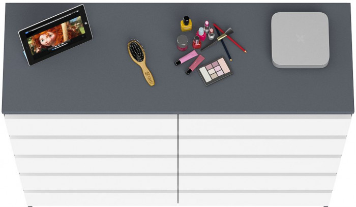 Мори Комод МК1200.10, цвет графит/белый, ШхГхВ 120,4х41х115 см.