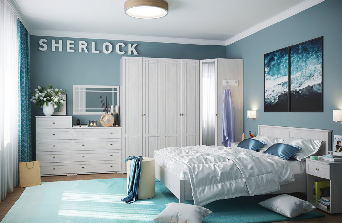 Кровать с ортопедическим основанием (металл) Sherlock 44 120х200, ясень светлый