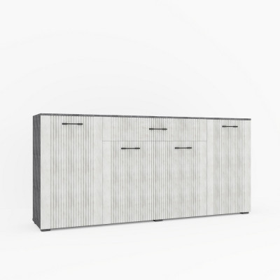 Комод для спальни "Денвер" - Бетон спаркс/Перламутр жемчуг