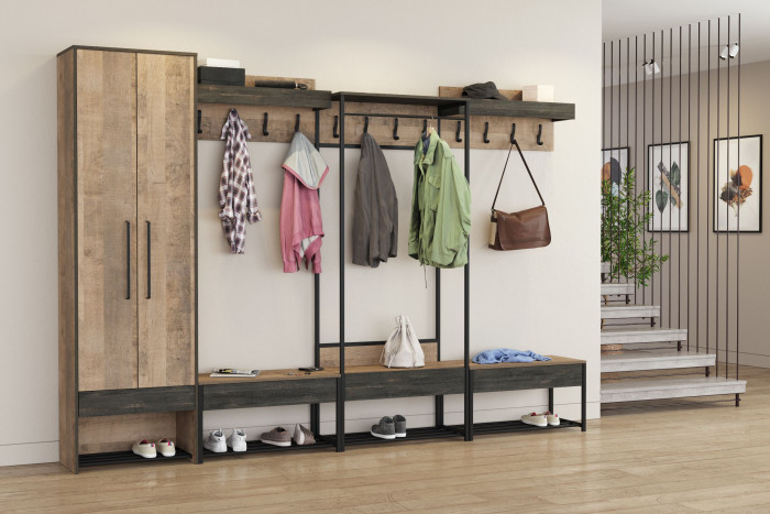 Трувор Прихожая 243, дуб гранж песочный/интра