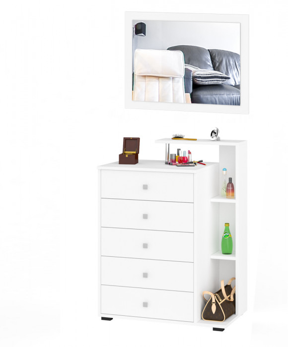 Камелия Комод + Зеркало, белый