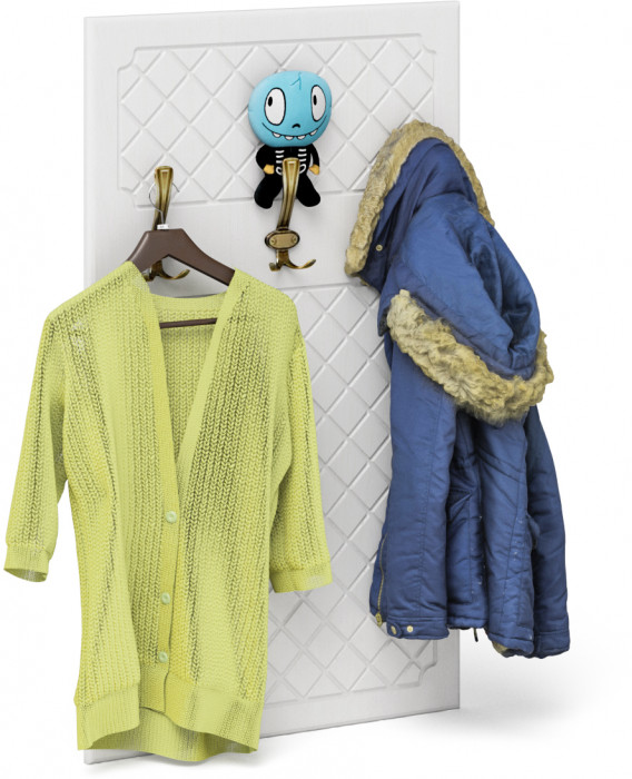 Прихожая П-6 Компоновка № 02, цвет дуб сонома/фасады МДФ белое дерево фрезеровка ромб, ШхГхВ 120х35х200 см.