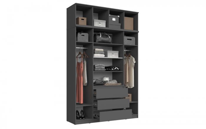 Челси Шкаф 1600 + антресоль 1600 (Белый глянец, Дуб Сонома)