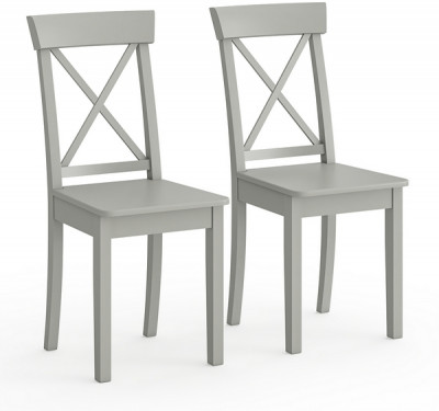 Два стула Мебель--24 Гольф-14 разборных, цвет серый, деревянное сиденье серое, ШхГхВ 41х42х95 см., от пола до верха сиденья 47 см.