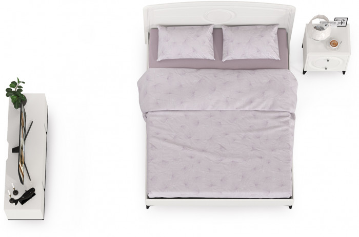 Валенсия Спальня № 11, цвет ЛДСП белый шагрень/чёрный/МДФ белый шагрень, ортопед есть, сп. м. 1600х2000 мм., б/м