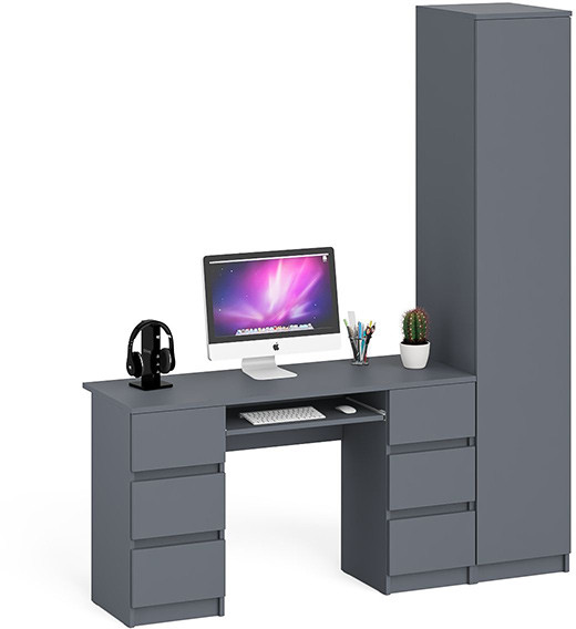 Мори компьютерный стол МС-2 + Пенал МШ400.1, графит