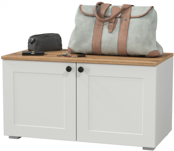 Остин 13.257 Тумба, белый шагрень/дуб крафт золотой