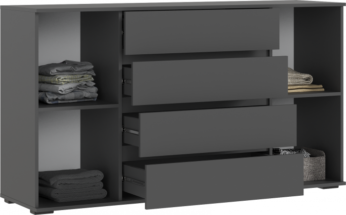 Норд Комод 2 двери 4 ящика (1600), Графит