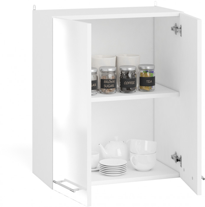 Кухня Мебель--24 ШВ600 Шкаф 60 см., цвет корпус белый/фасад МДФ белый глянец, ШхГхВ 60х32х72 см.