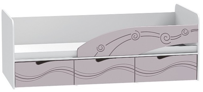 Детская кровать Бриз-3 80х190, волна (Шоколад/Ясень шимо светлый/Правый)