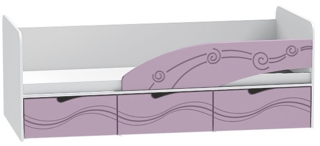 Детская кровать Бриз-3 80х190, волна (Шоколад/Ясень шимо светлый/Правый)