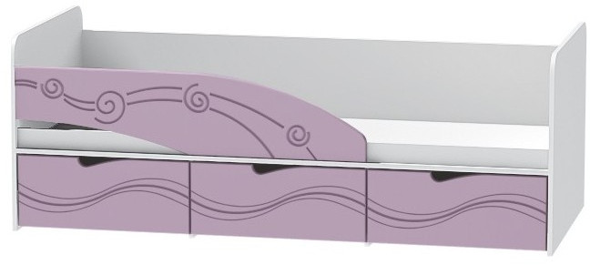 Детская кровать Бриз-3 80х190, волна (Шоколад/Ясень шимо светлый/Правый)