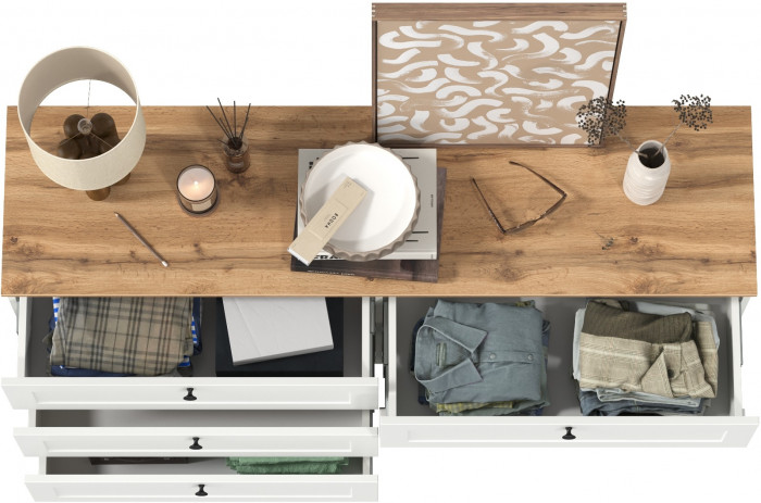 Остин 16.240 Комод, белый шагрень/дуб крафт золотой