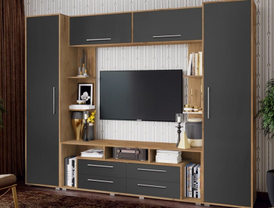 Гостиная Гармония Графит софт/дуб крафт