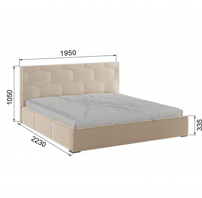 Манука Кровать интерьерная 180 бежевый, ПМ