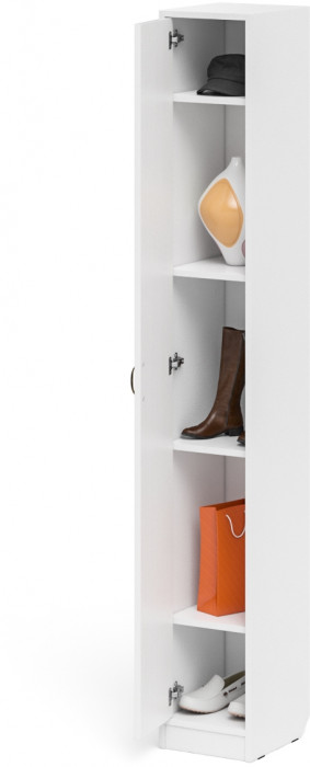 Прихожая П-6-350 Пенал, белая шагрень/фасады МДФ белое дерево фрезеровка прованс