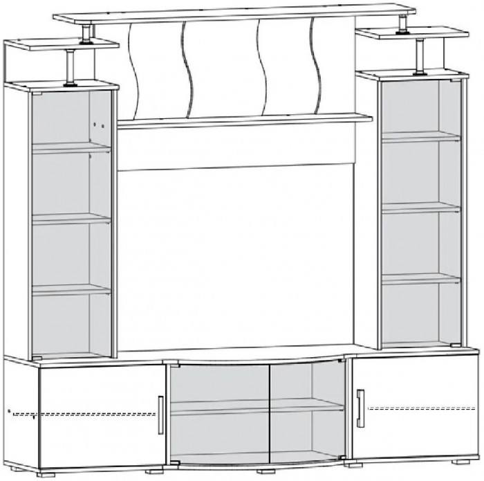 Модульная гостиная Виста (Дуб крафт/ Белый Глянец)