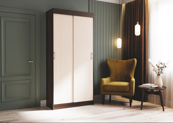 Андрей-Эконом (евро) шкаф-купе (1000*2100*416 мм) венге/дуб белфорд