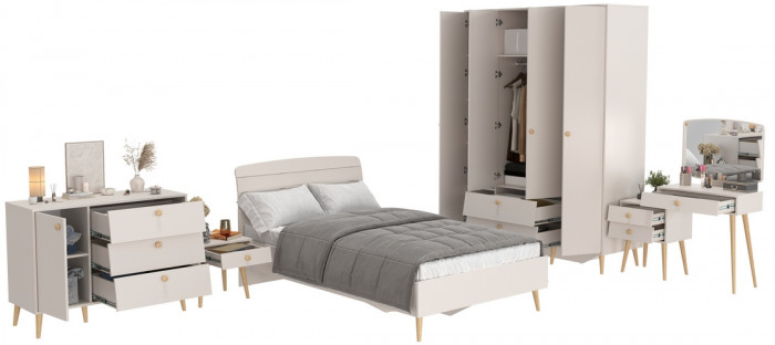 Афина Спальня 31-1200, цвет кашемир серый, сп.м. 1200х2000 мм., б/м, основание есть - фанера