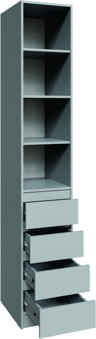 Шкаф Мадрид (0,4) с 4 ящ. без ручек, Камень серый