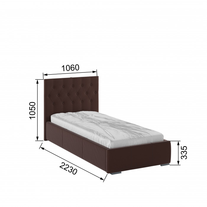 Октавия Кровать интерьерная 900 коричневый ромб, ортопед