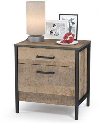 Трувор 13.290 Тумба прикроватная, цвет дуб гранж песочный/интра, ШхГхВ 50х36,6х54,4 см.