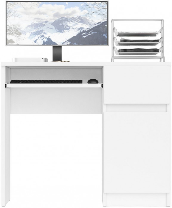 Мори компьютерный стол МС-1 правый, белый