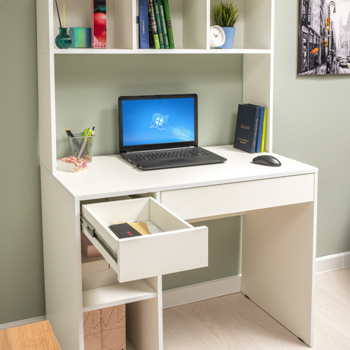 компьютерный стол Комфорт 12.77F, белый шагрень