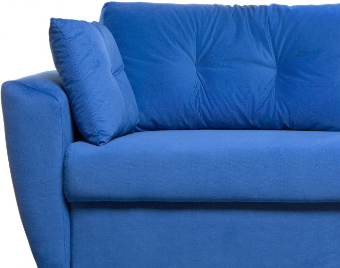 Диван-кровать Амстердам Люкс, 160х195, еврокнижка, независимый пружинный блок, велюр, синий