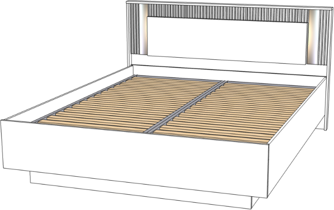 Кровать KING-SIZE 180х200 "Харди" с ПМ - Белый текстурный/Ясень белый