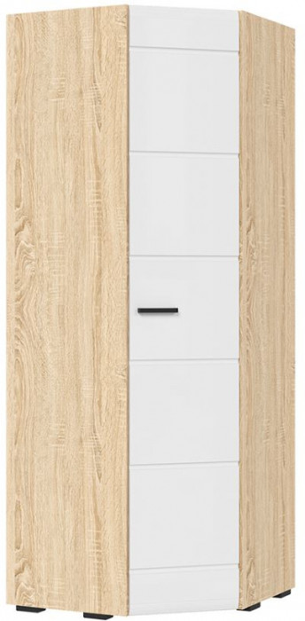 ЛИБЕРТИ ШК 05 Шкаф угловой 780 (780х2100х780) Фасад МДФ БЕЛЫЙ ГЛЯНЕЦ/Корпус ДУБ СОНОМА