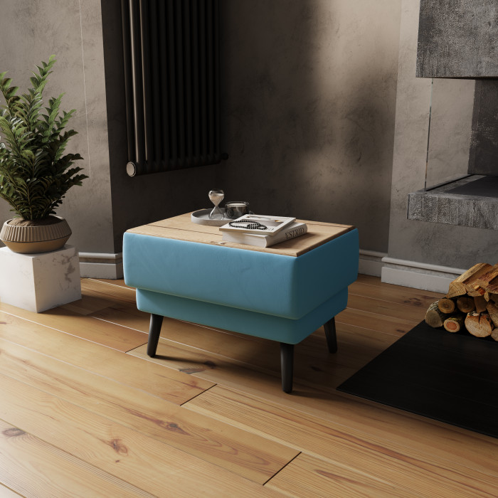 Стол журнальный "Майя", Светло-голубой/МДФ дуб канадский