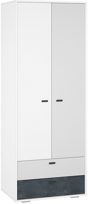 Шкаф Накки ШК2Я-800, Белый, Серый, Угольный камень