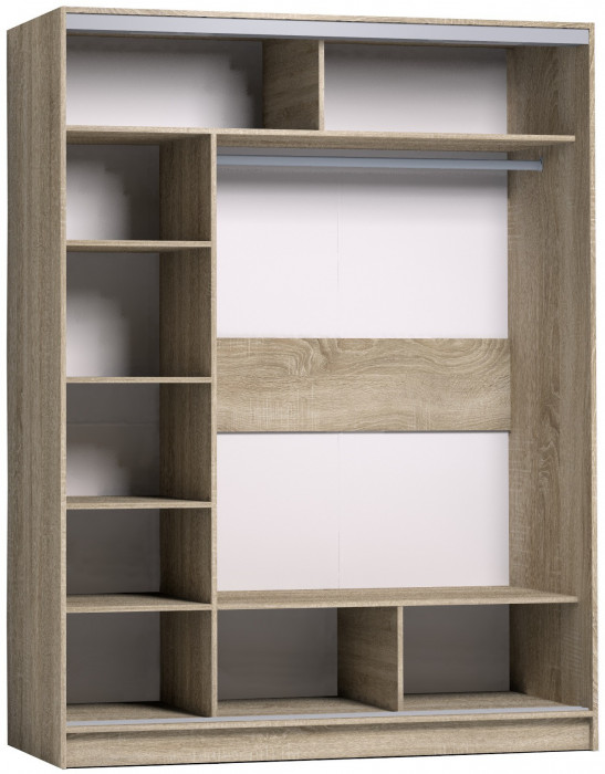 Шкаф-купе с зеркалом Strike 1600 Сонома