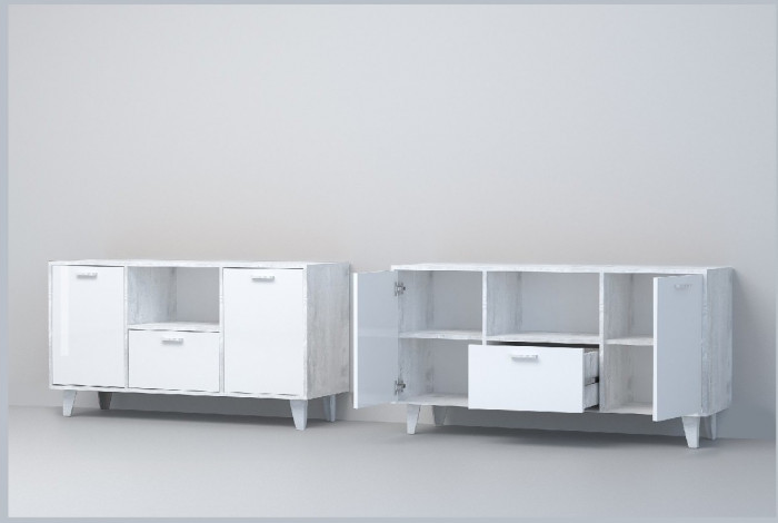 Эго Тумба Т-2 НГ (Камень Темный/Бетон Светлый)