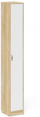 Прихожая П-6-350 Пенал, дуб сонома/фасады МДФ белое дерево фрезеровка прованс