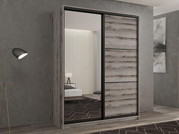 Шкаф-купе Кааппи 2 Эвок Окаменелый 170х60х230 см