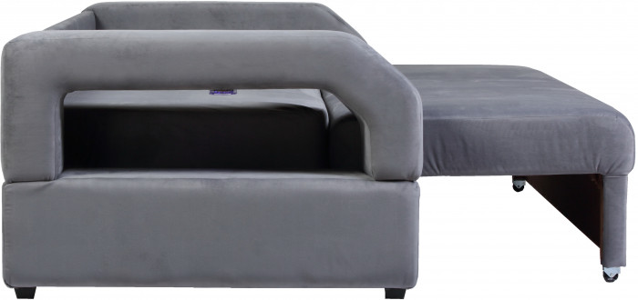 Диван еврокнижка Манчестер с подсветкой 160 велюр серый