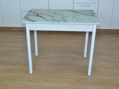 Нью йорк фотопечать стол обеденный раздвижной / белый мрамор/бетон белый/белый