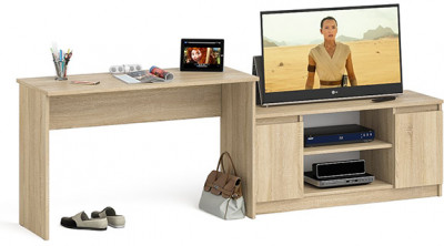 Мори письменный стол МСП1200.1 + Тумба МТВ1200.1, дуб сонома