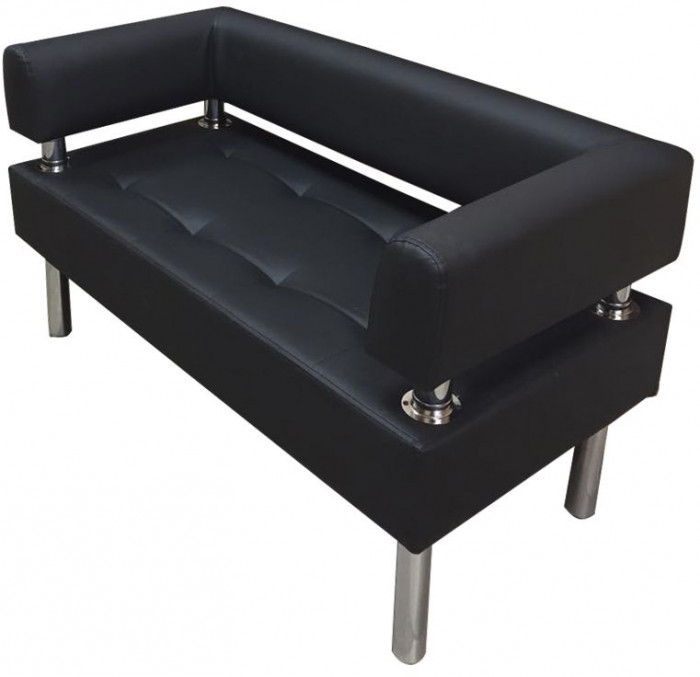 Диван Бизнес 200, экокожа, черный