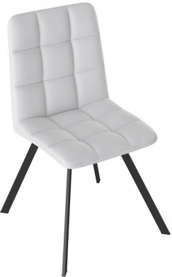 Бруно Стул (паук Т2) (Черный муар матовый/Кожзам Белый)